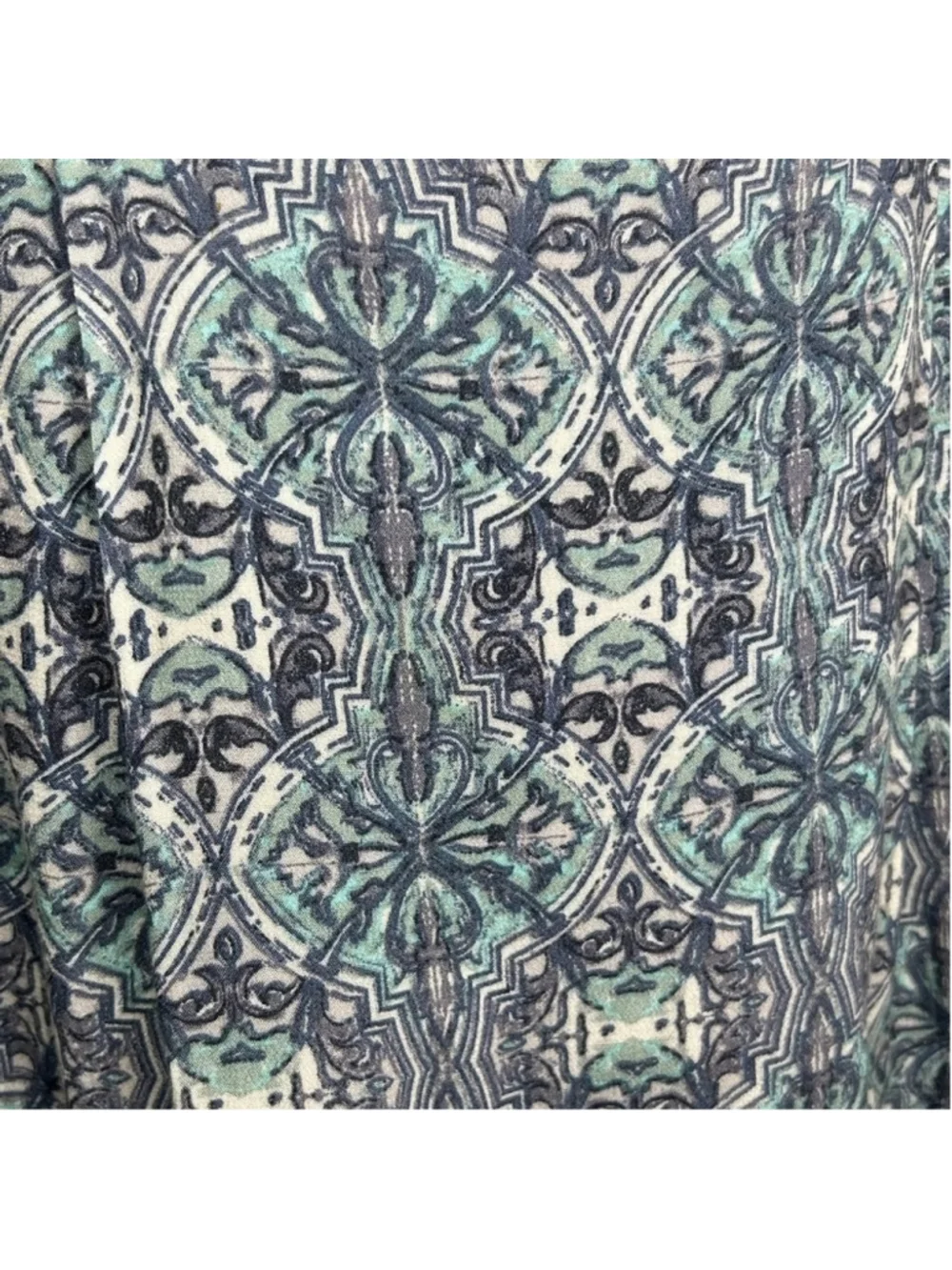 Free People Boho Blue Printed Lovers Lane Blue Mini Skirt in Ash Combo Size 12